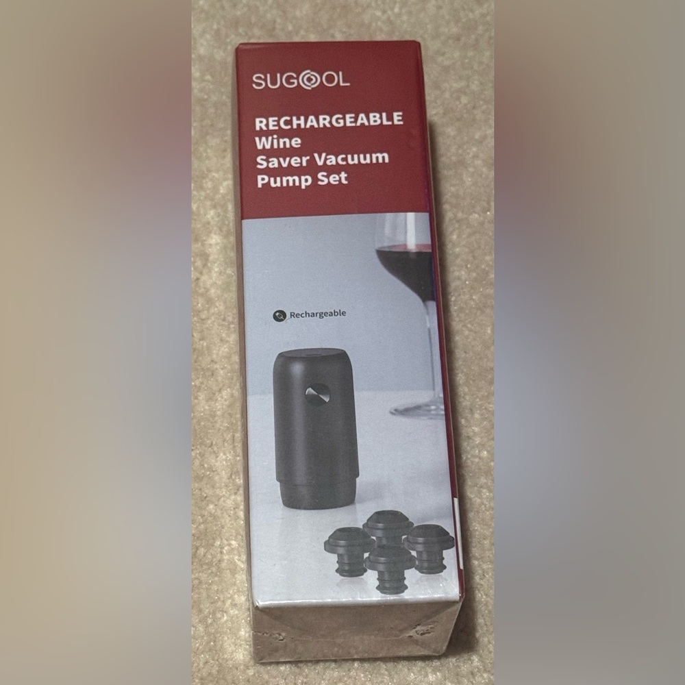 Sugool Rechargeable Wine Saver Vacuum Pump Set